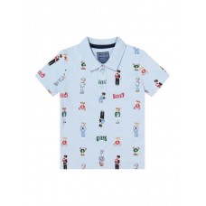 GUESS μπλουζα με γιακα παιδικη αγορι N6RP01KBV51-PM4U γαλάζια